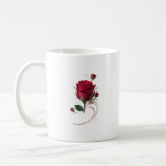 Beker met rozenbloemen koffiemok (Links)