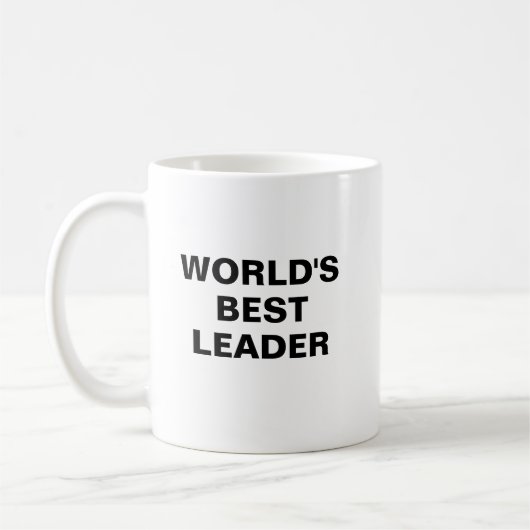 Beker met 's werelds beste leider koffiemok (Links)