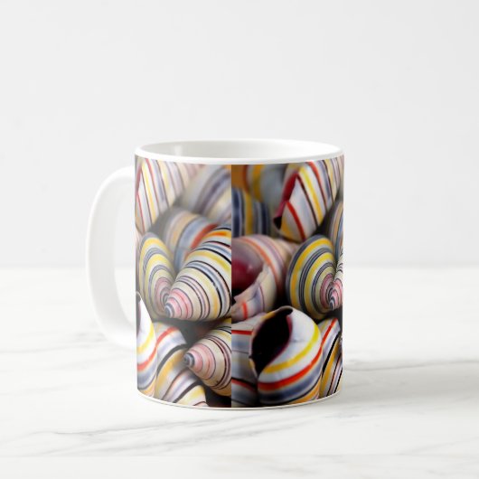 Beker met schelpen van het strand koffiemok (Voorkant links)