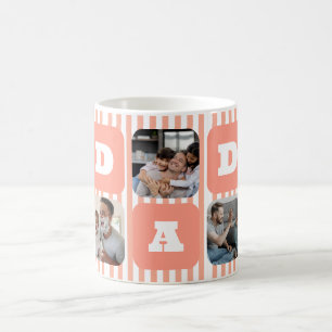 Beker met strepenpatroon en aangepaste foto voor v koffiemok