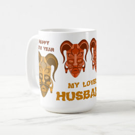 Beker met traditionele maskerkunst koffiemok