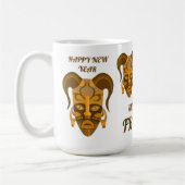Beker met traditionele maskerkunst koffiemok (Links)