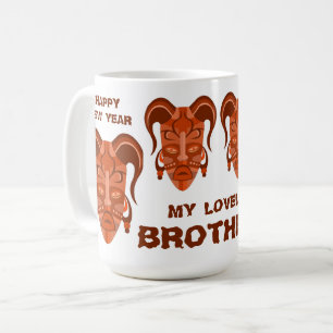 Beker met traditionele maskerkunst koffiemok