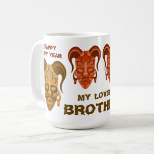 Beker met traditionele maskerkunst koffiemok