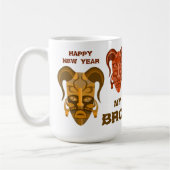 Beker met traditionele maskerkunst koffiemok (Links)