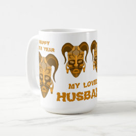 Beker met traditionele maskerkunst koffiemok