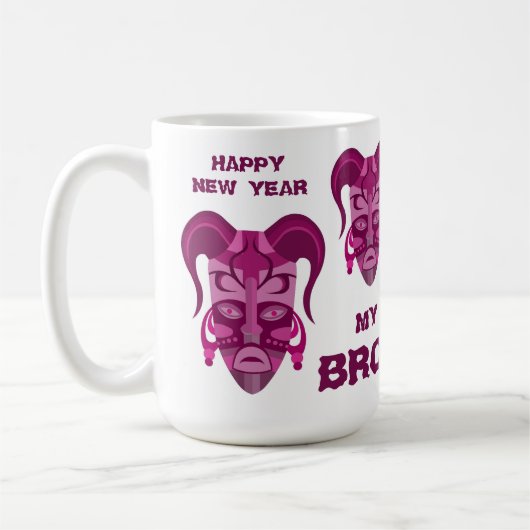 Beker met traditionele maskerkunst koffiemok (Links)