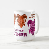 Beker met traditionele maskerkunst koffiemok (Voorkant rechts)