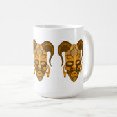 Beker met traditionele maskerkunst koffiemok (Voorkant rechts)
