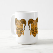 Beker met traditionele maskerkunst koffiemok (Voorkant links)