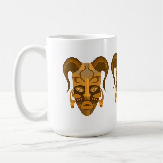 Beker met traditionele maskerkunst koffiemok (Links)