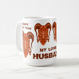 Beker met traditionele maskerkunst koffiemok
