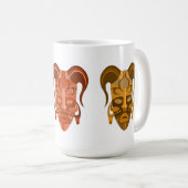 Beker met traditionele maskerkunst koffiemok (Voorkant rechts)