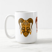 Beker met traditionele maskerkunst koffiemok (Links)