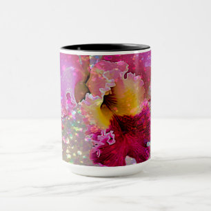 Beker met verfspatten orchidee mok