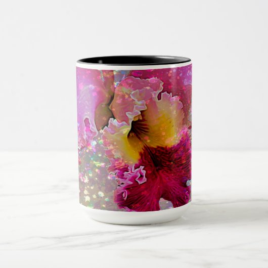 Beker met verfspatten orchidee mok (Midden)