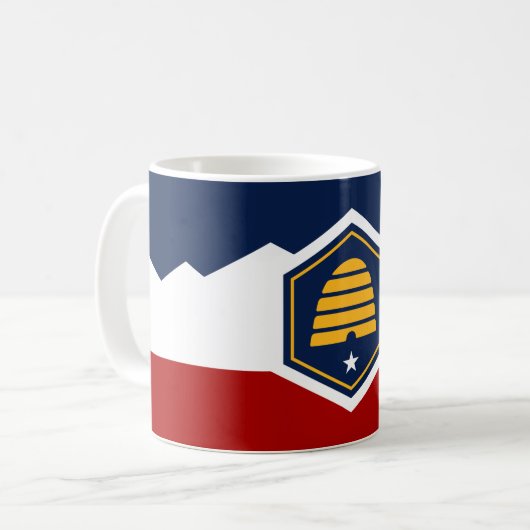 Beker met vlag van Utah, VS Koffiemok (Voorkant links)