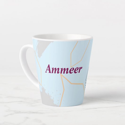Beker met vorm print naam op mokken Latte Mok (Linkerhoek)