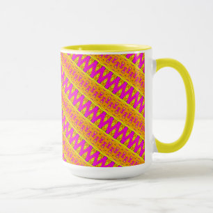 Beker MUG Jimette Design roze oranje wit Mok