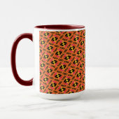 Beker MUG Jimette Design roze oranje wit Mok (Links)