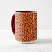 Beker MUG Jimette Design roze oranje wit Mok (Voorkant links)