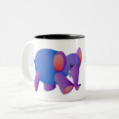 Beker Olifant Bewerkbaar Tweekleurige Koffiemok (Voorkant links)