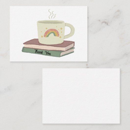 Beker op boek Dank je Notitiekaartje (Voorkant / Achterkant)