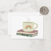 Beker op boek Dank je Notitiekaartje (Voorkant / Achterkant in situ)