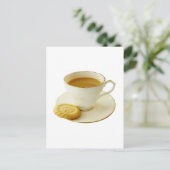 Beker thee met koekjes briefkaart (Staand voorkant)