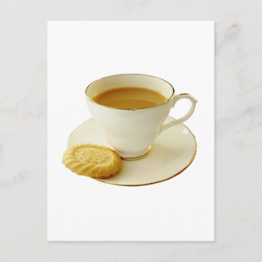 Beker thee met koekjes briefkaart (Voorkant)
