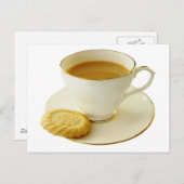 Beker thee met koekjes briefkaart (Voorkant / Achterkant)