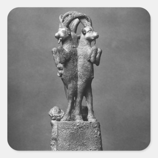 Beker uit drie assen vierkante sticker (Voorkant)