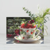 Beker van aardbeien Uitnodiging (Staand voorkant)