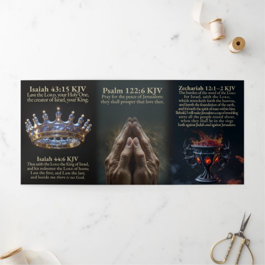 Beker van bevende drievoudige KJV-Kaart Drieluik Kaart (Buitenkant)