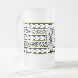 Beker van bevroren glas. Tribal Ethnic/Geel Matglas Bierpul