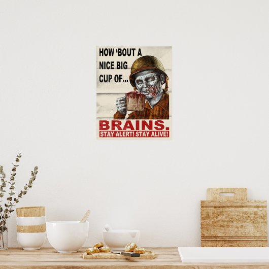 Beker van breinen poster (Keuken)