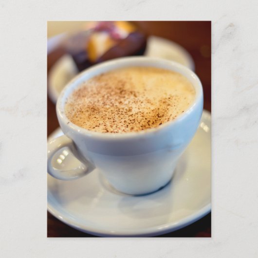 Beker van cappuccino briefkaart (Voorkant)