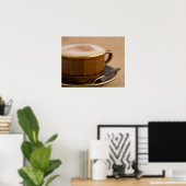 Beker van cappuccino met cacaopoeder poster (Thuiskantoor)