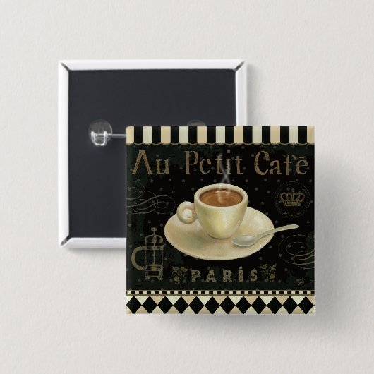 Beker van Cappuccino Vierkante Button 5,1 Cm (Voorkant /achterkant)