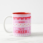 Beker van Cheer Feestelijke Girly Christmas Sweate Tweekleurige Koffiemok (Links)