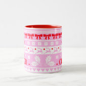 Beker van Cheer Feestelijke Girly Christmas Sweate Tweekleurige Koffiemok (Center)