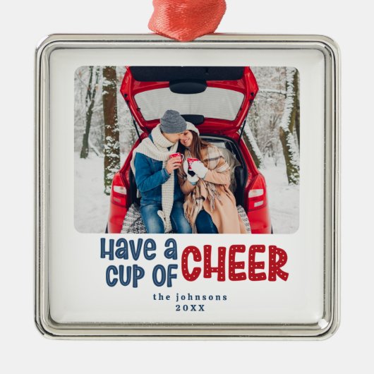 Beker van Cheer Foto Kerstmis Ornament (Voorkant)