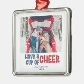 Beker van Cheer Foto Kerstmis Ornament (Links)