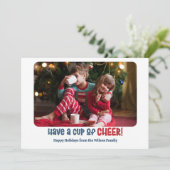 Beker van Cheer Holiday Photo Card Feestdagenkaart (Staand voorkant)