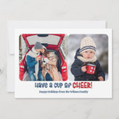 Beker van Cheer Holiday Two Photo Card Feestdagenkaart (Voorkant)