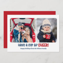 Beker van Cheer Holiday Two Photo Card