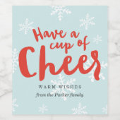 Beker van Cheer Wijn Etiket (Enkel label)