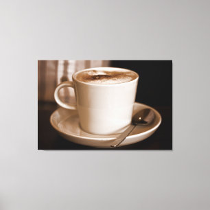 Beker van Coffee Sepia - Grootformaat Wrapped Canv Canvas Afdruk