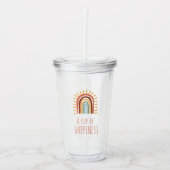 Beker van geluk regenboog Acyryl Tumbler met dekse (Voorkant)