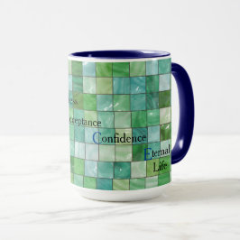 Beker van Grace Groene Tegels Patroon Mok
